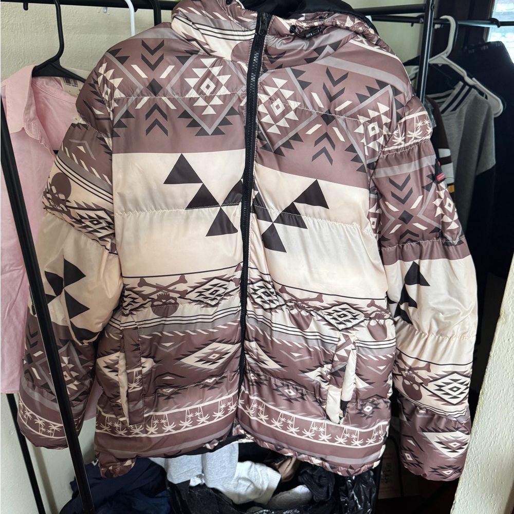 Reason Brown and Cream Patterned Jacket